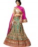 wedant FAshion Wedding Heavy Work Dulhan Collection Self Design Lahengha Choli Rama Green  & Golden